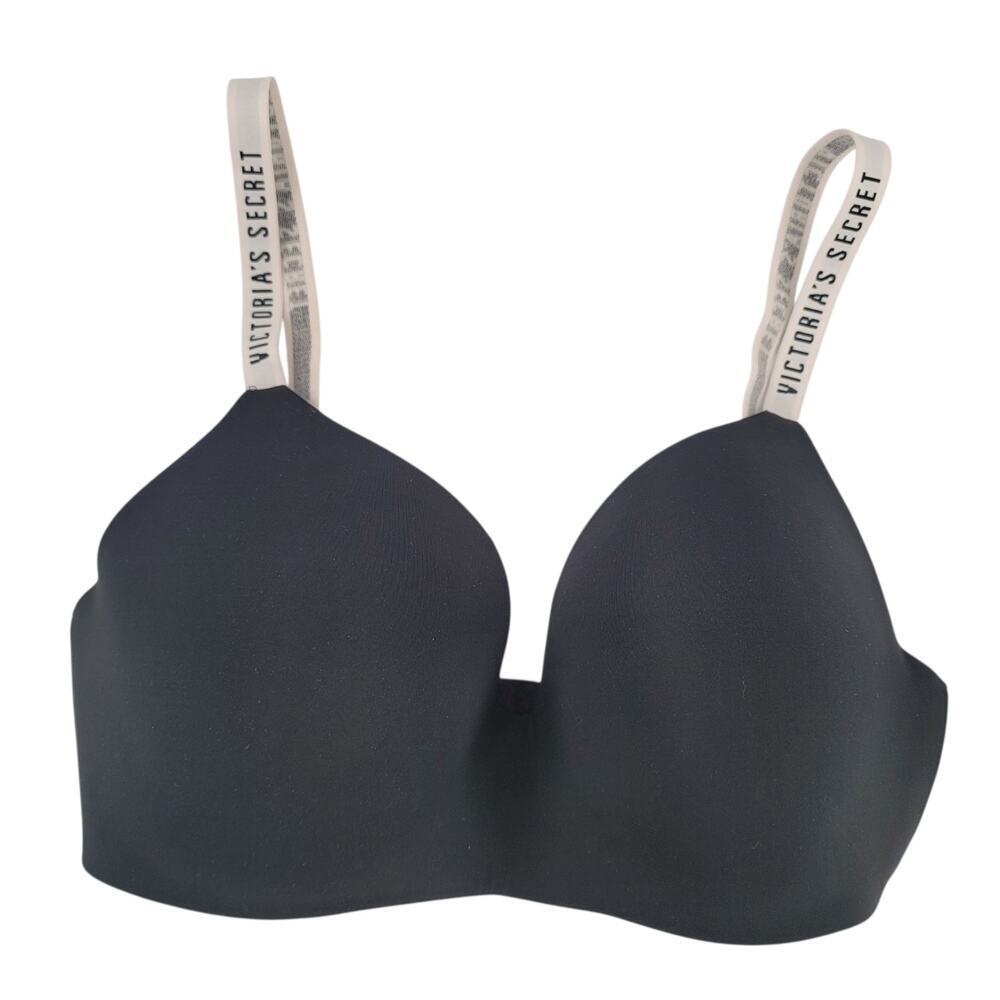 Victoria's Secret T-Shirt Lightly Lined Wireless Bra Size 36DD Black
